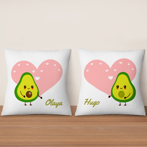 Pack 2 Cojines Aguacates para regalar en San Valentín o Aniversario